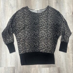 leopard print bat wing sweater
